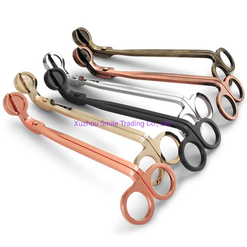 Candle Wick Trimmerwholesale 3 Pieces Matte Black Rose Gold Engraved Wick Trimmer Candle Care Kit Set