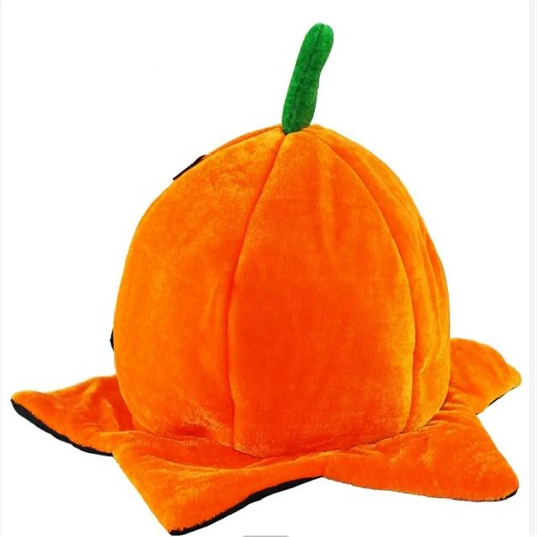 Carnival Party Lighted Yellow Pumpkin Halloween Bucket Cap Hat
