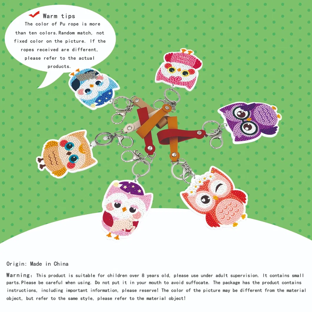 Cartoon Owls 5D DIY Diamond Painting Diamond Beads Art Painting for Bag Decoration