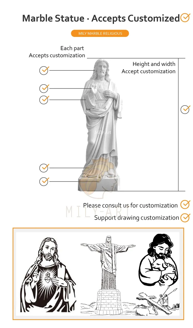 Catholic Church Classic Life Size Marble Jesus with Children Statue