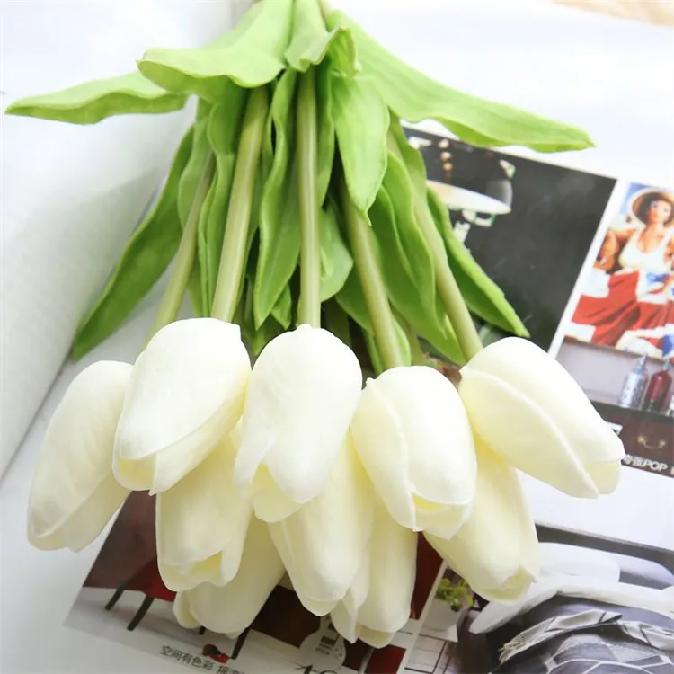 Cheap Home Decorations Artificial Colorful Flower PU Tulip