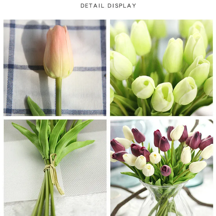 Cheap Home Decorations Artificial Colorful Flower PU Tulip