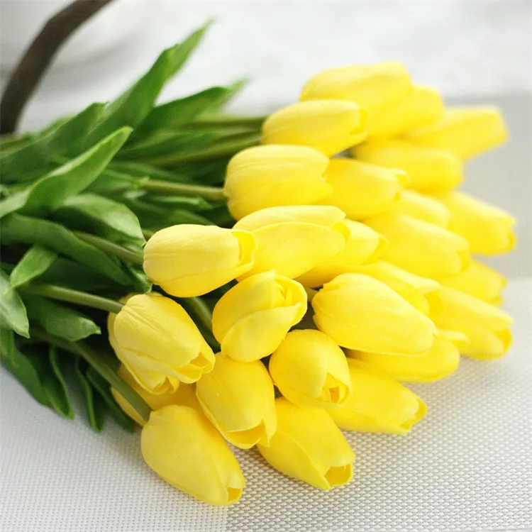 Cheap Home Decorations Artificial Colorful Flower PU Tulip
