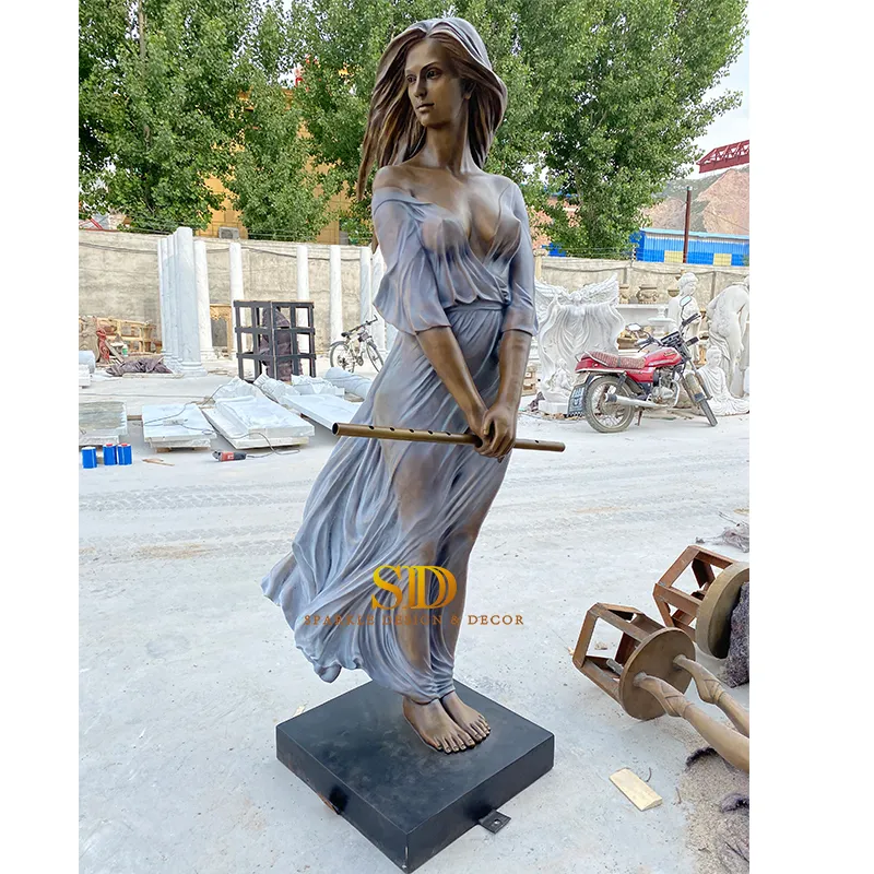 China Factory Casting Life Size Beautiful Standing Lady Bronze Statue in Stock Bronze Sculpture for Sale