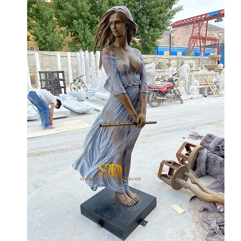 China Factory Casting Life Size Beautiful Standing Lady Bronze Statue in Stock Bronze Sculpture for Sale