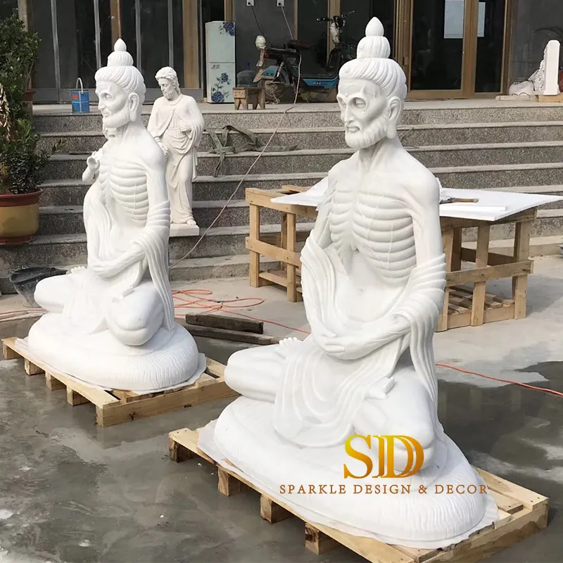 China Factory Hand Carved White Marble Indian Lord/Goddess Statue for Big Temple in India
