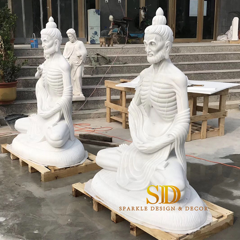 China Factory Hand Carved White Marble Indian Lord /Goddess Statue for Big Temple in India