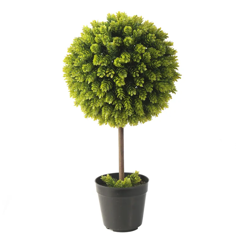 China Supplier Home Decor Boxwood Bonsai Tree for Outdoor Garden Artificial Grass Ball Potted Topiary Plant Greenery for Indoor