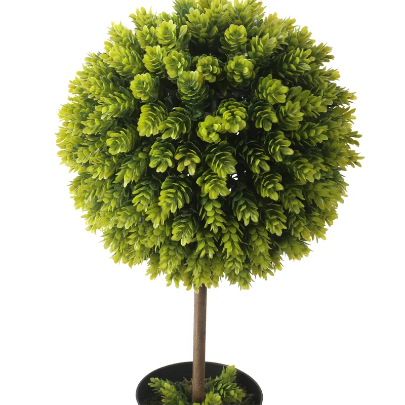 China Supplier Home Decor Boxwood Bonsai Tree for Outdoor Garden Artificial Grass Ball Potted Topiary Plant Greenery for Indoor