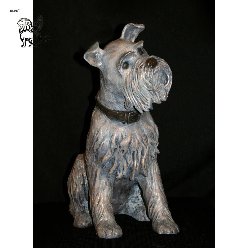 China Supplier Home Decoration Little Dog Bronze Animal Sculpture Basc-089