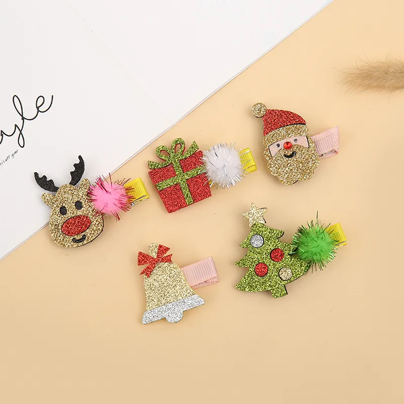 Christmas Children′s Gift Set of Five Hairpins
