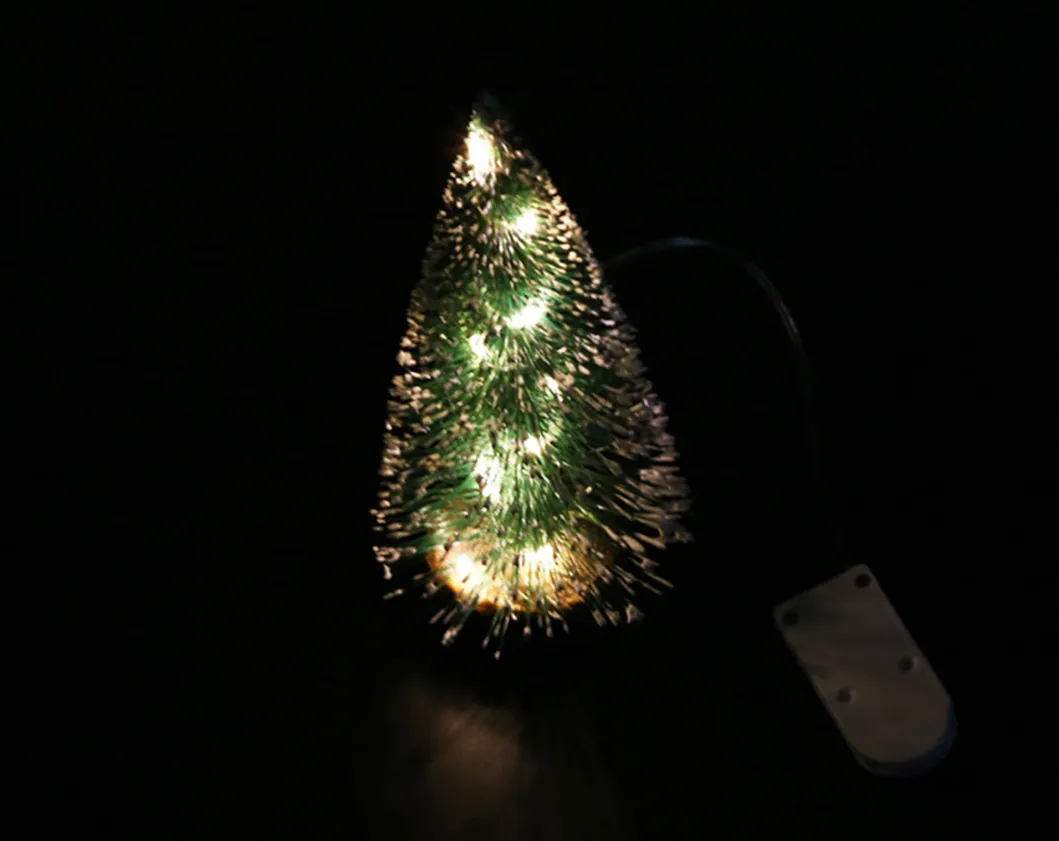 Christmas Decorations LED Light Pine Needle Mini Christmas Tree