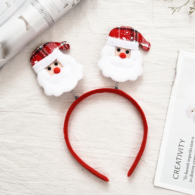 Christmas Headband Santa Xmas Party Decoration Double Hair Band Clasp Head Hoop Hb-1003