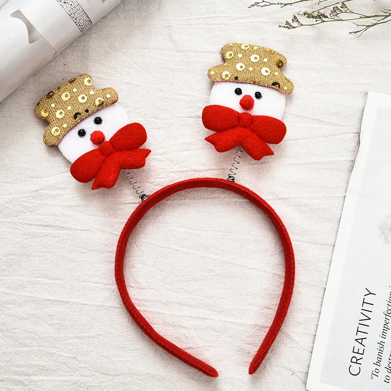 Christmas Headband Santa Xmas Party Decoration Double Hair Band Clasp Head Hoop Hb-1003