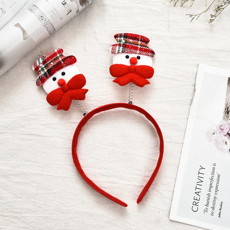 Christmas Headband Santa Xmas Party Decoration Double Hair Band Clasp Head Hoop Hb-1003