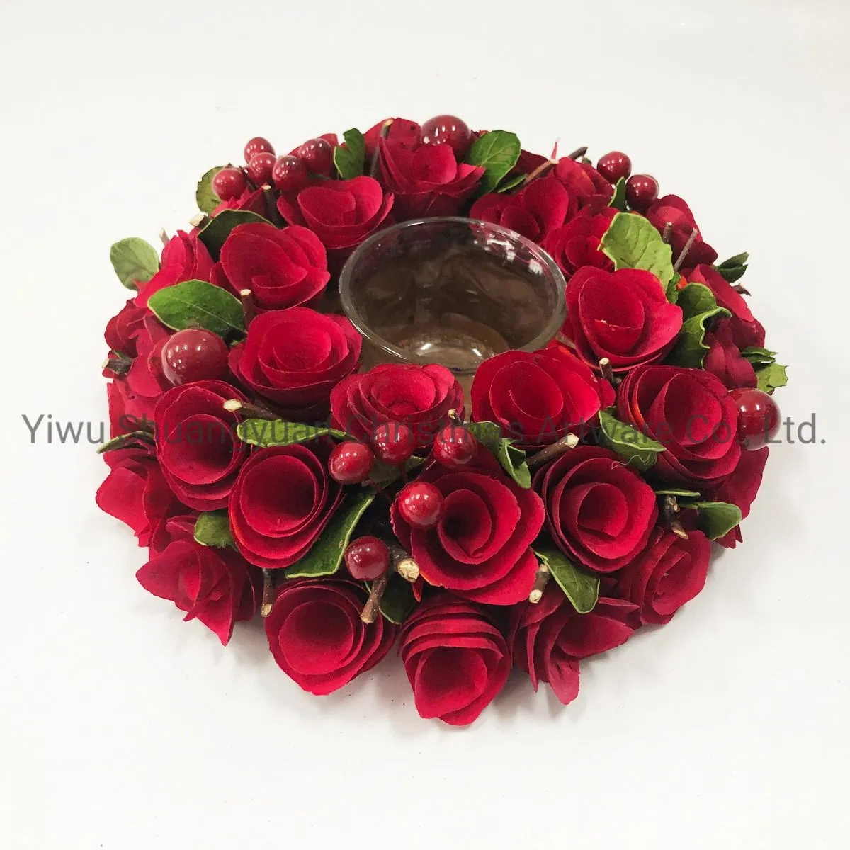 Christmas New Design Rose Wreath for Holiday Wedding Party Decoration Supplies Hook Ornament Craft Gifts