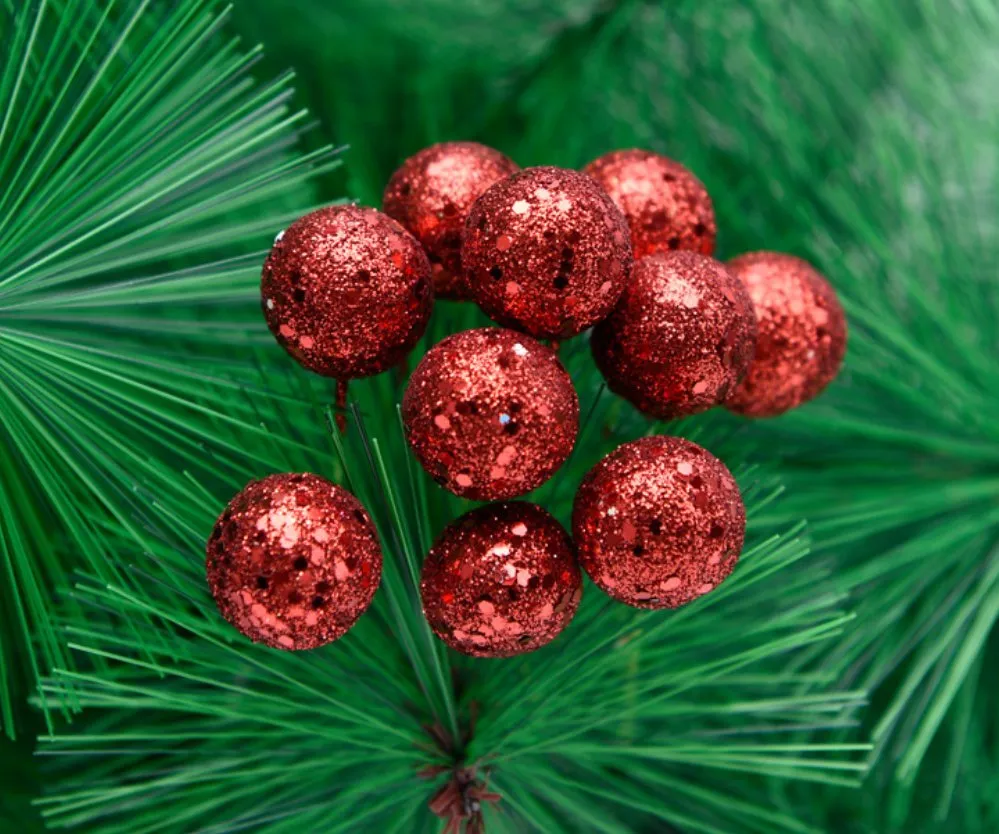 Christmas Ornament Spring Onion Powder, Christmas Fruit, Berry, Foam, Red Fruit
