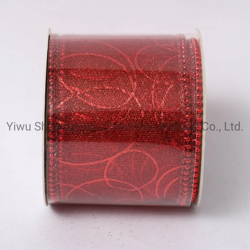 Christmas Ribbon Decor for Holiday Wedding Party Decoration Supplies Hook Ornament Craft Gifts