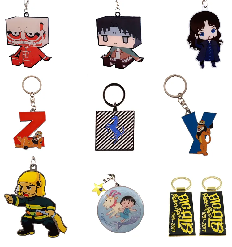 Custom Cartoon Shape Logo with Cheap Price Metal Keychain
