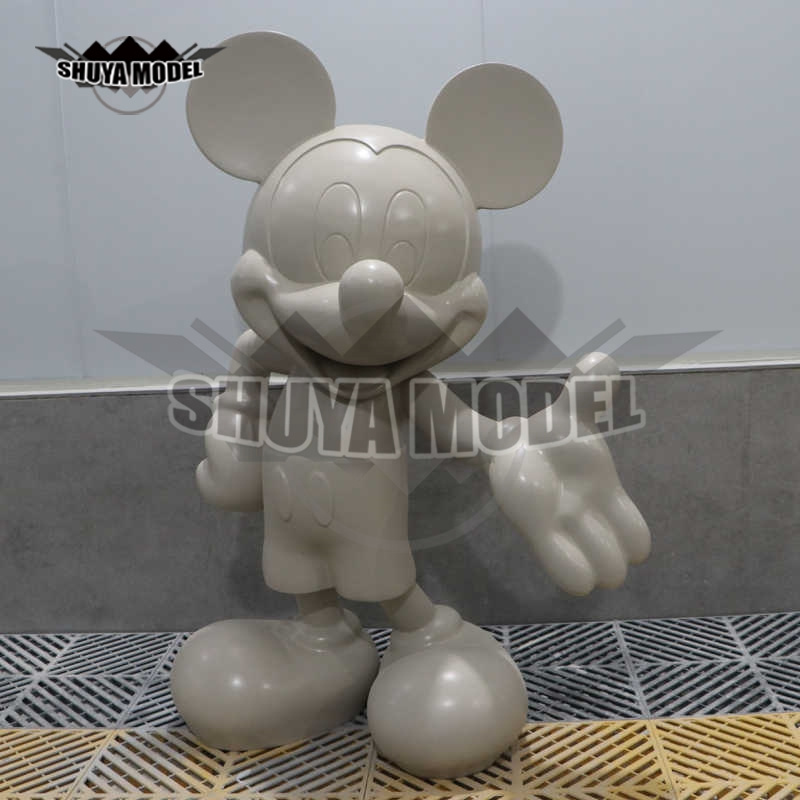 Custom Colour Popular Cartoon Fiberglass Cartoon Life Size Mickey Mouse Statue for Sale
