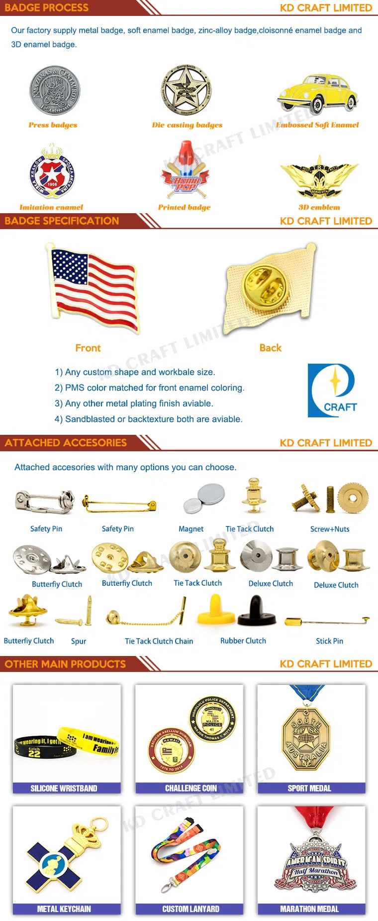 Custom Gold Plating High Quality Tie Tack Clutch Lapel Pin Badge From China