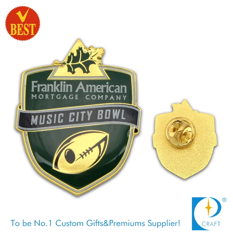 Custom Gold Plating High Quality Tie Tack Clutch Lapel Pin Badge From China