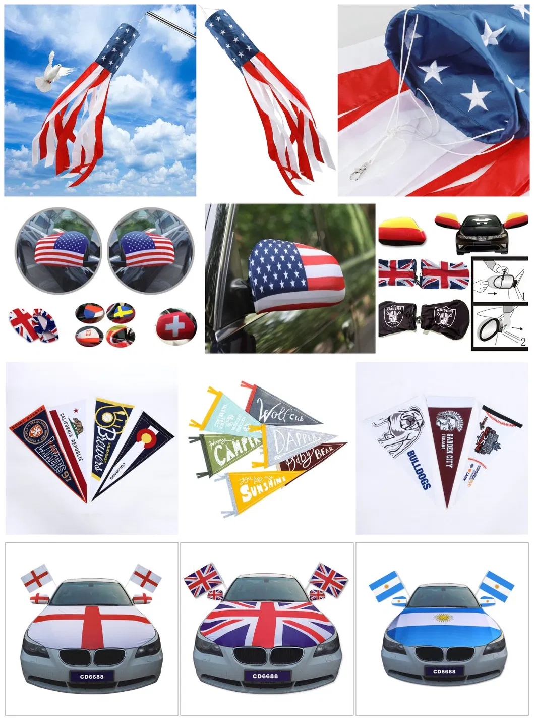 Custom National Advertising Wholesale Fbre Glass Pole Mexican Nobori Biden Garden Stand Us Isreel Haitian Clothes Jarmoo Polyester Hand Flag