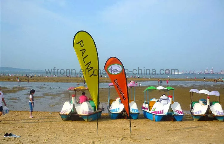 Custom Outdoor Advertising Feather Flying Wind Beach Teardrop Banner Flag