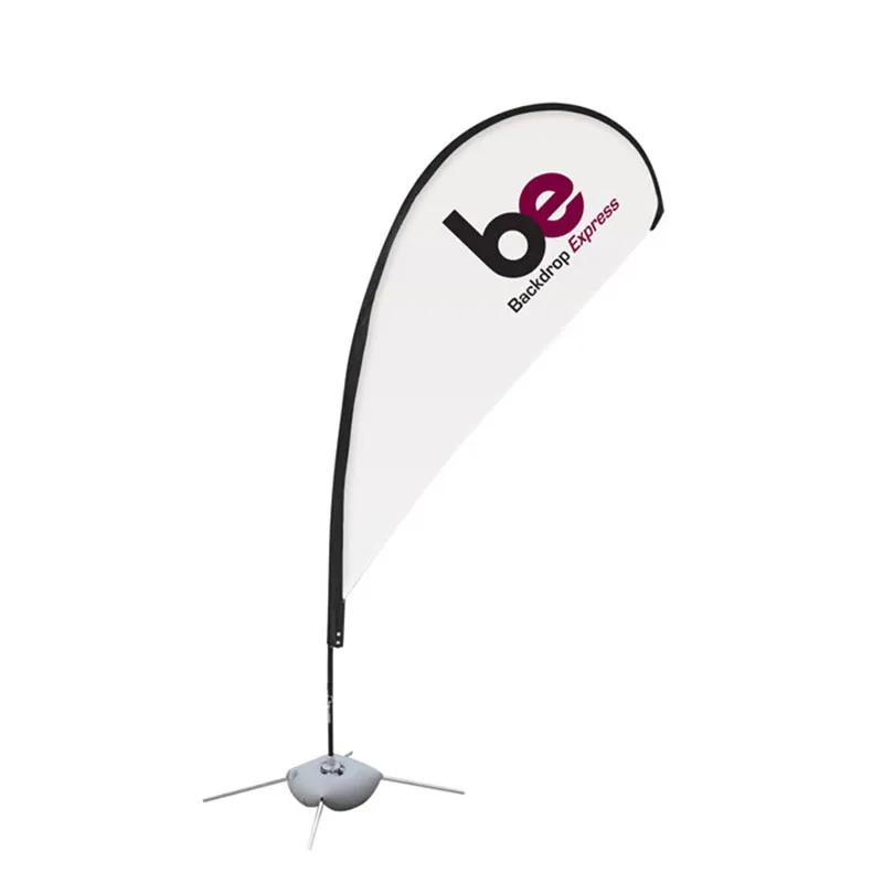 Custom Outdoor Advertising Feather Flying Wind Beach Teardrop Banner Flag