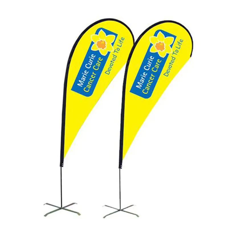 Custom Outdoor Advertising Feather Flying Wind Beach Teardrop Banner Flag