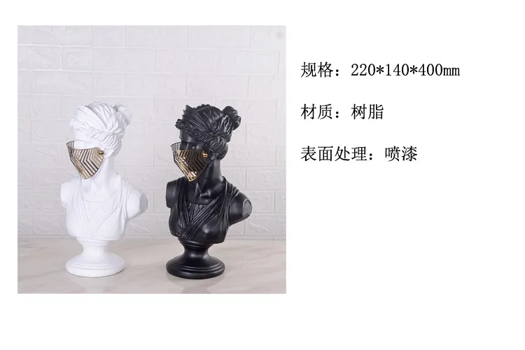 Custom Sketch Figure Sculpture Ornament Home Art Decoration Resin Bust David Venus Statue