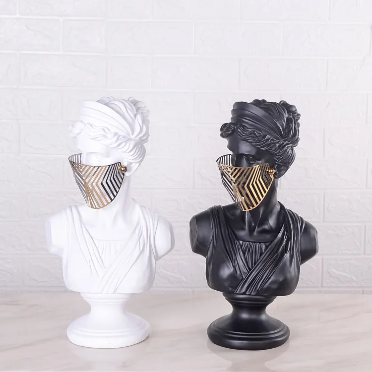 Custom Sketch Figure Sculpture Ornament Home Art Decoration Resin Bust David Venus Statue