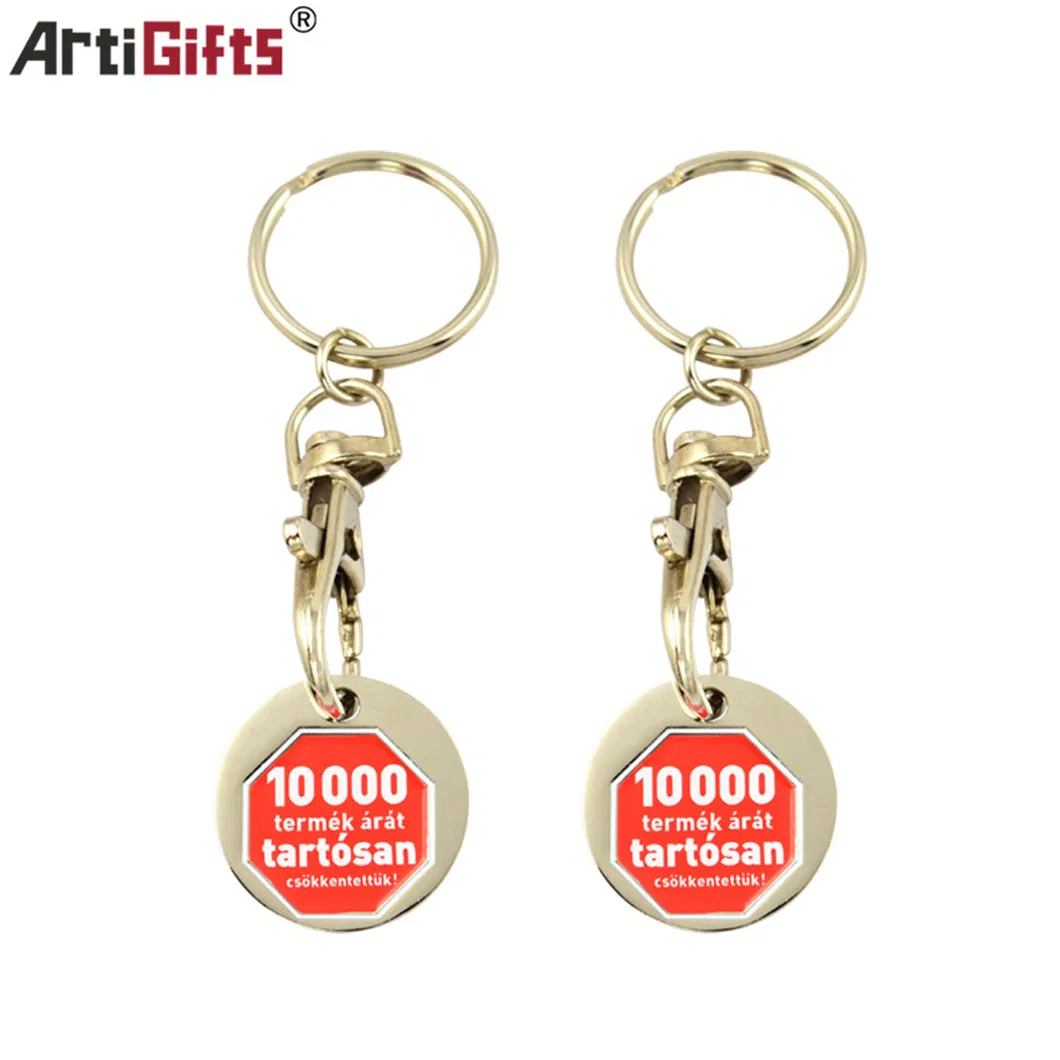 Customer Design Metal Supermarket Trolley Coin