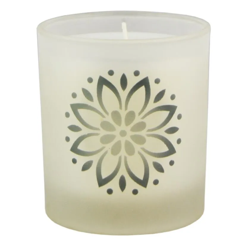 Customized Wholesale Cute Image Frosted Glass Candle Jar with Lid for Candle Making