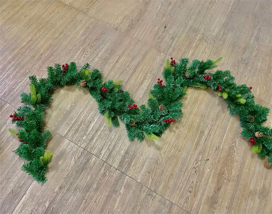 Decorative Wreath Christmas Ornaments 60cm Christmas Wreath with Hawthorn Pinecone Lights