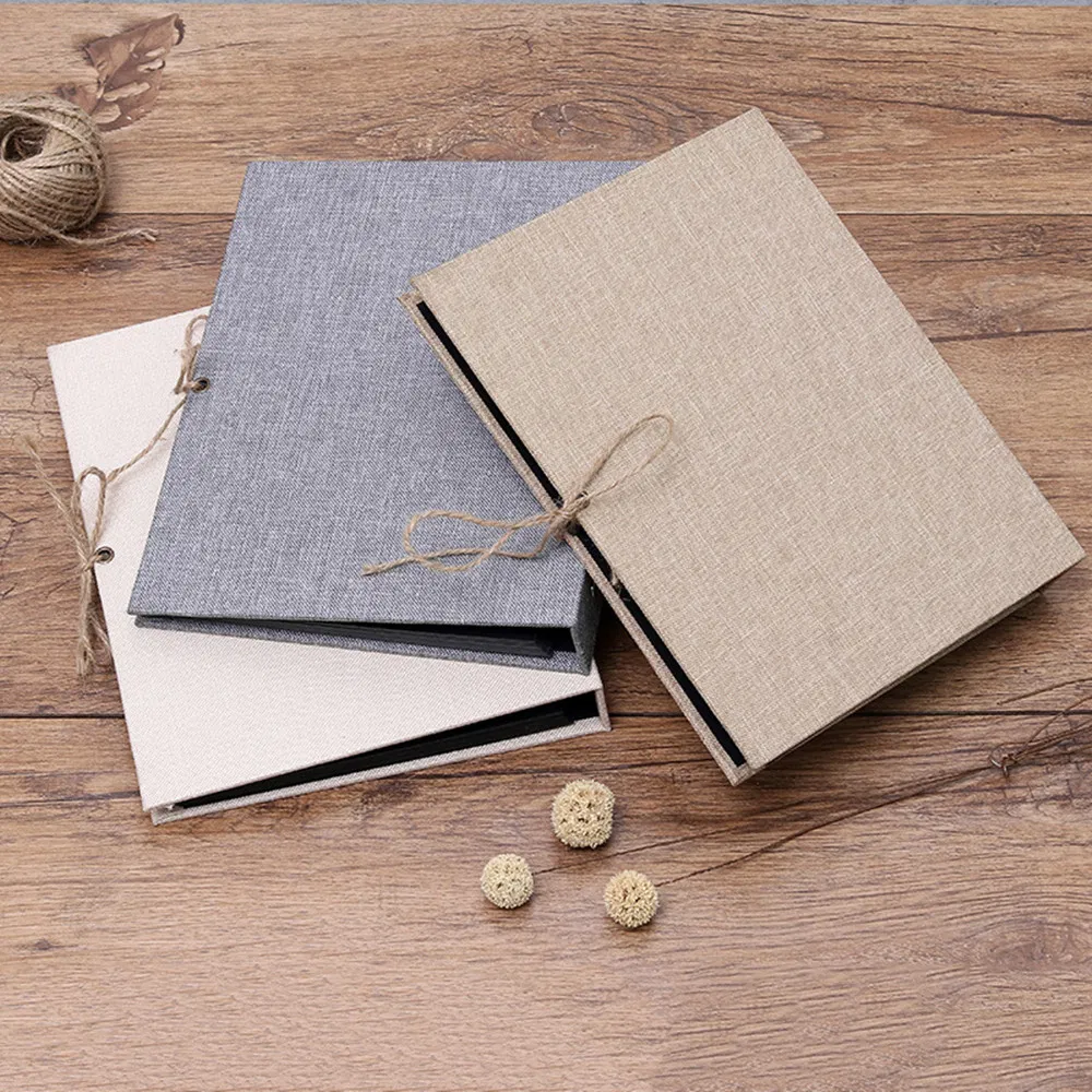 DIY Linen Eco-Friendly Recycled Black Paper Blank DIY Photo Album