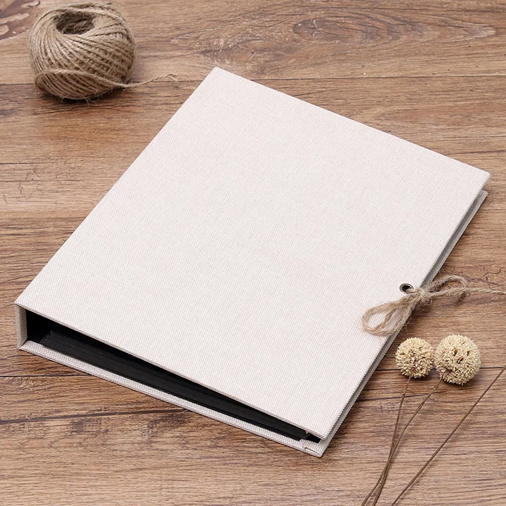 DIY Linen Eco-Friendly Recycled Black Paper Blank DIY Photo Album