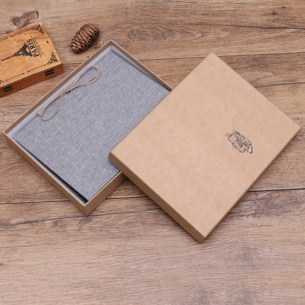 DIY Linen Eco-Friendly Recycled Black Paper Blank DIY Photo Album