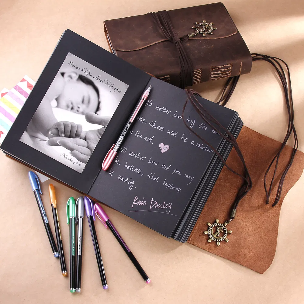 DIY Linen Eco-Friendly Recycled Black Paper Blank DIY Photo Album