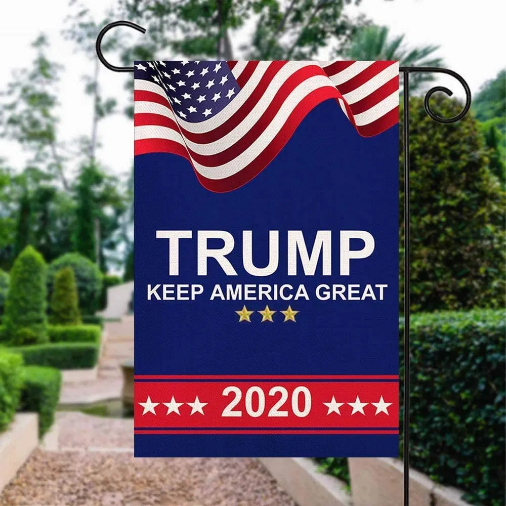 Donald Trump 2020 Maga Garden Flags- Double Sided Keep America Great Again Yard Flag Banner Lawn Outdoor Decoration Election Day 12.5X18 Inch