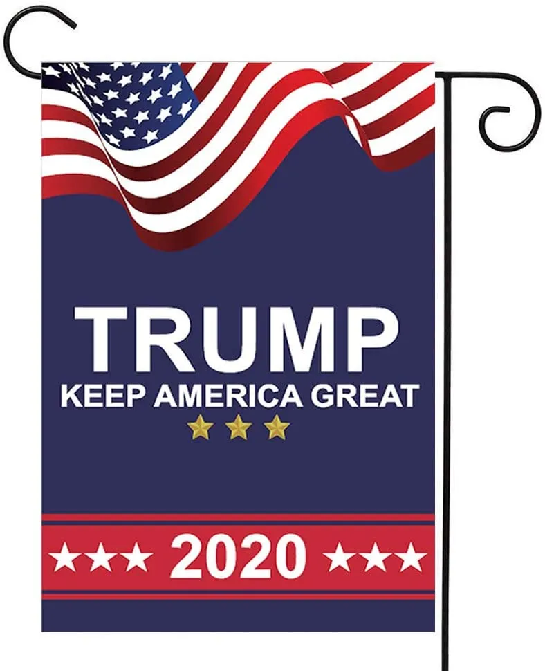 Donald Trump 2020 Maga Garden Flags- Double Sided Keep America Great Again Yard Flag Banner Lawn Outdoor Decoration Election Day 12.5X18 Inch