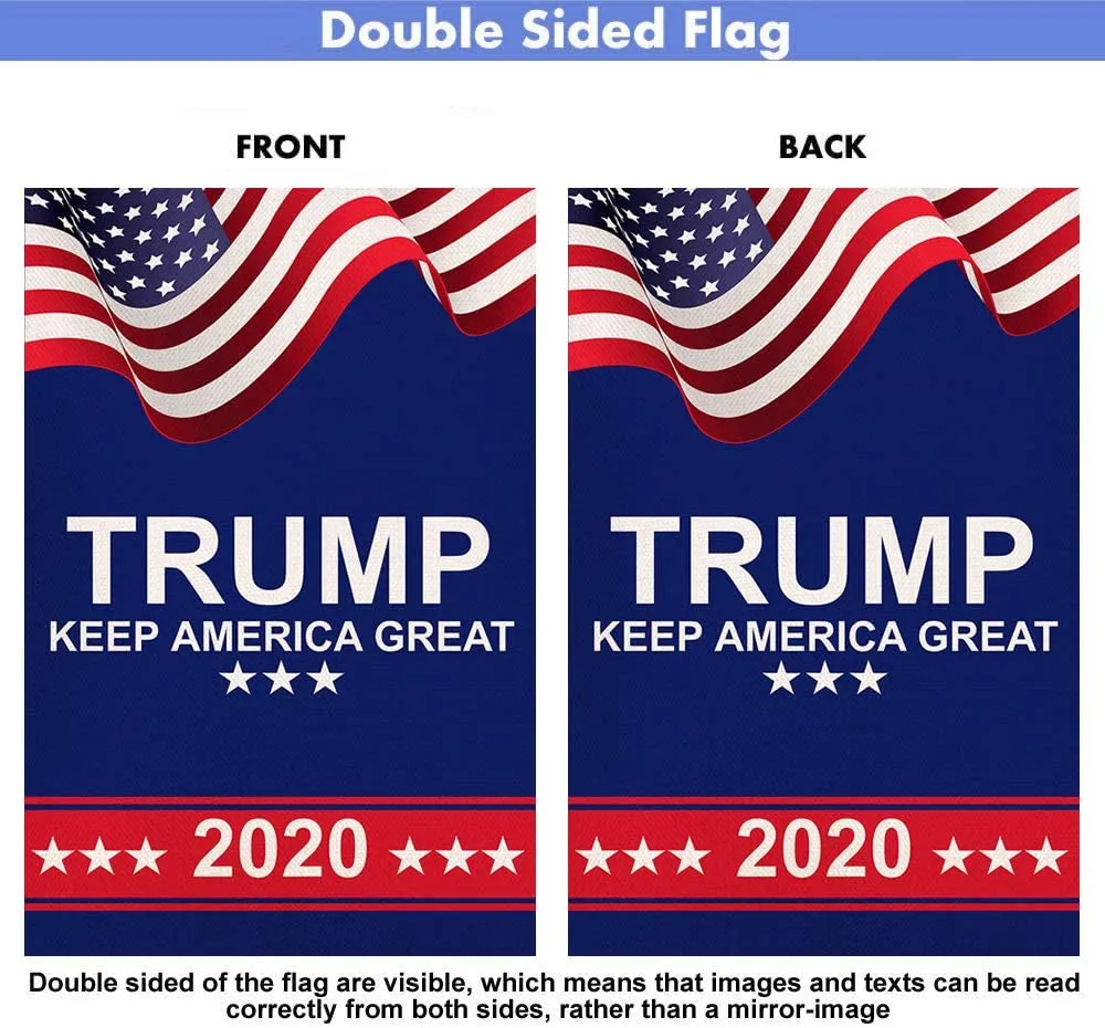 Donald Trump 2020 Maga Garden Flags- Double Sided Keep America Great Again Yard Flag Banner Lawn Outdoor Decoration Election Day 12.5X18 Inch