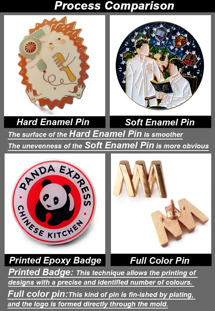 Enamel Metal Pin Hard Enamel Lapel Pin Advertising Logo Pin Badge with Butterfly Clutch