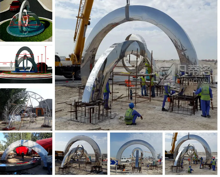 Factory Custom Modern Fashion Metal Stainless Steel Geometric Deer Sculpture for Garden Park Yard Decoration