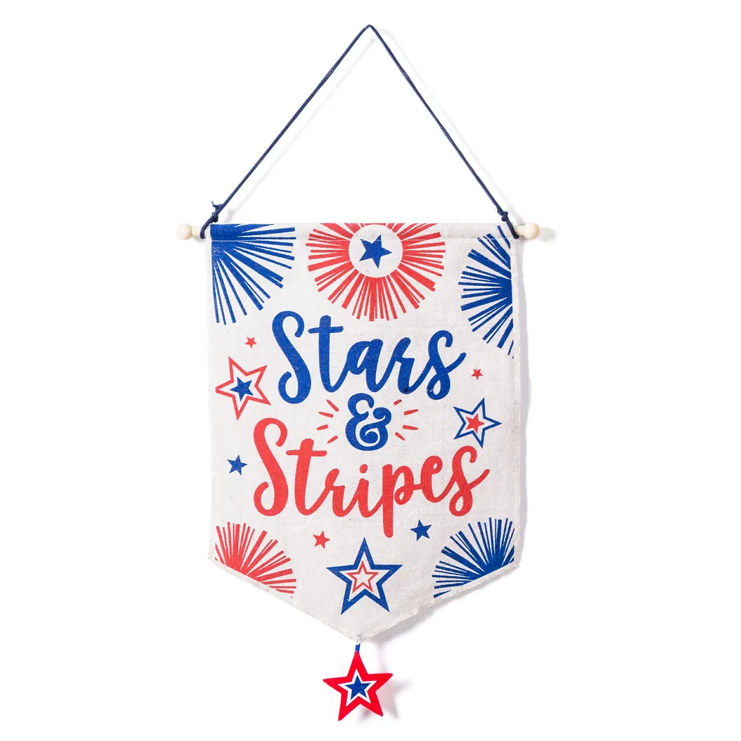 Factory Direct Sale Can Be Customized Five-Star Firework Pattern Fashion Jewelry Home Large Hanging Flag Decoration