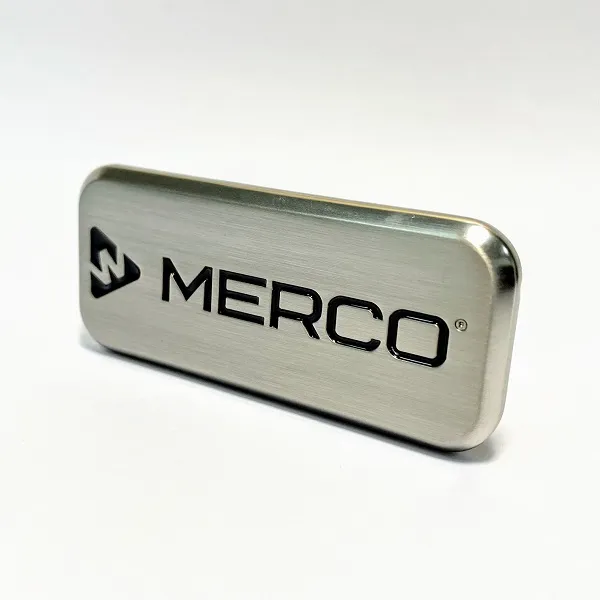Factory Direct Sale Debossed Zinc Alloy Metal Nameplate with Holes