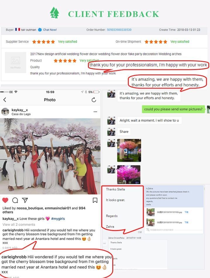 Factory Made New Design Wedding Occasion Centerpieces Pink Artificial Wisteria Tree for Arch Background Decoration