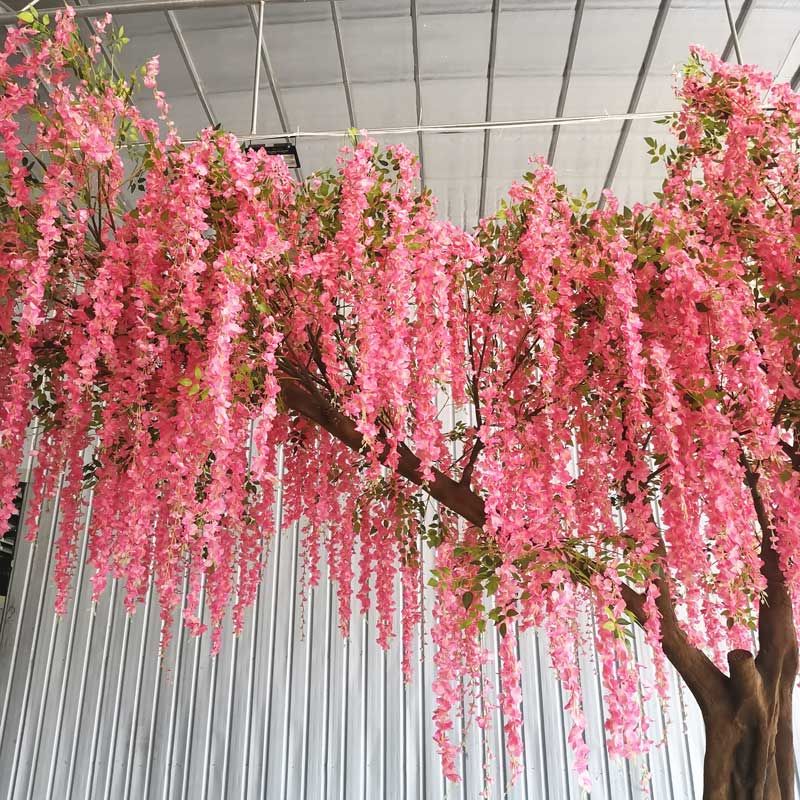 Factory Made New Design Wedding Occasion Centerpieces Pink Artificial Wisteria Tree for Arch Background Decoration