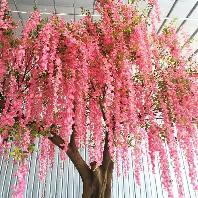 Factory Made New Design Wedding Occasion Centerpieces Pink Artificial Wisteria Tree for Arch Background Decoration