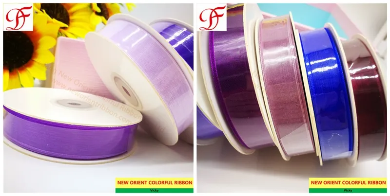 Factory OEM Printing Grosgrain Satin Ribbon Petersham Gingham, Sheer Organza Ribbon Gingham Taffeta Metallic Ribbon for Bows/Gifts